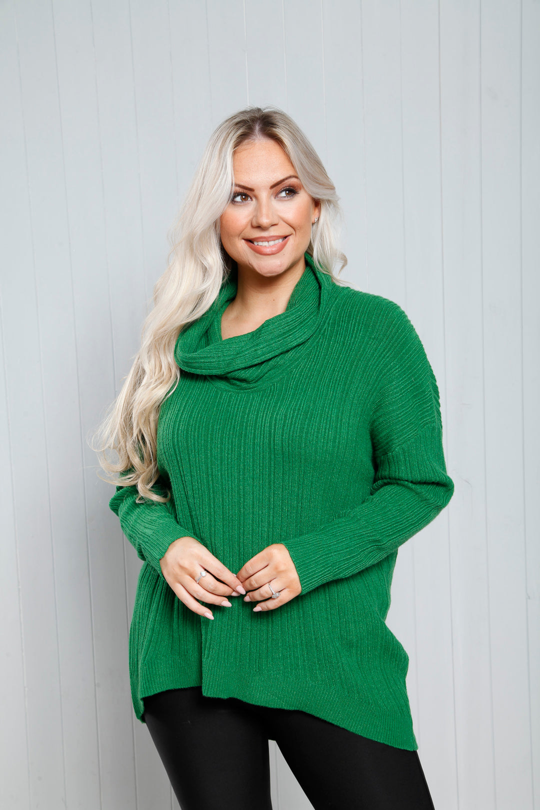 Rebecca Ribbed Top Pine Green