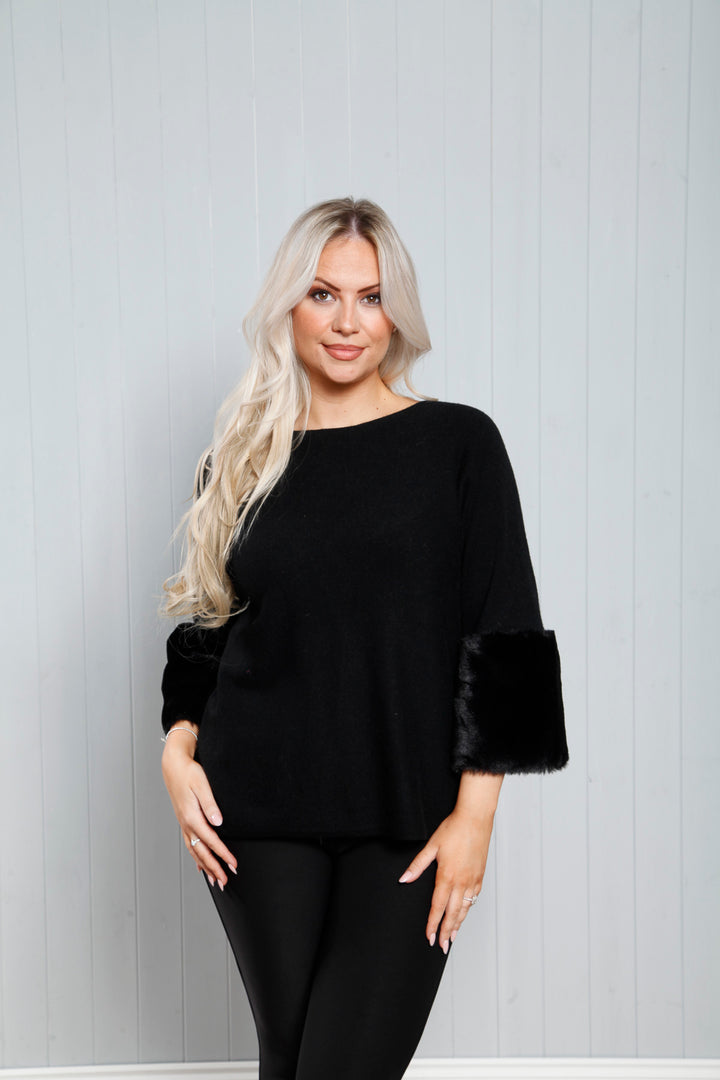 Isabella Rounded Luxe Jumper Black