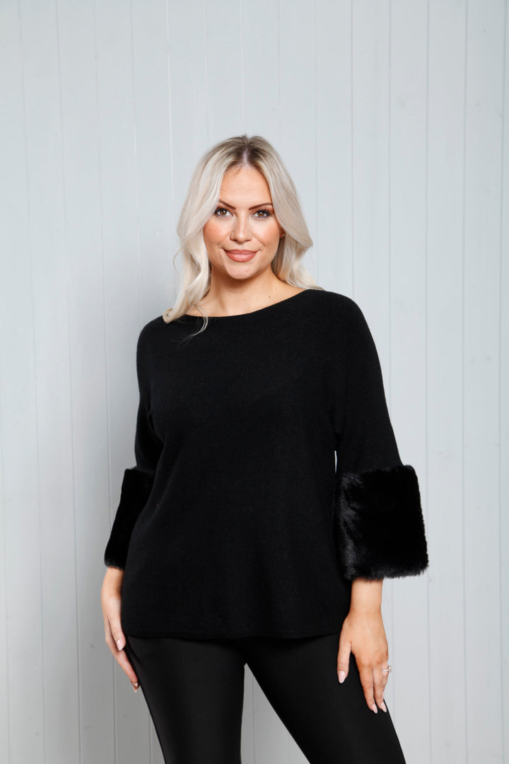 Isabella Rounded Luxe Jumper Black