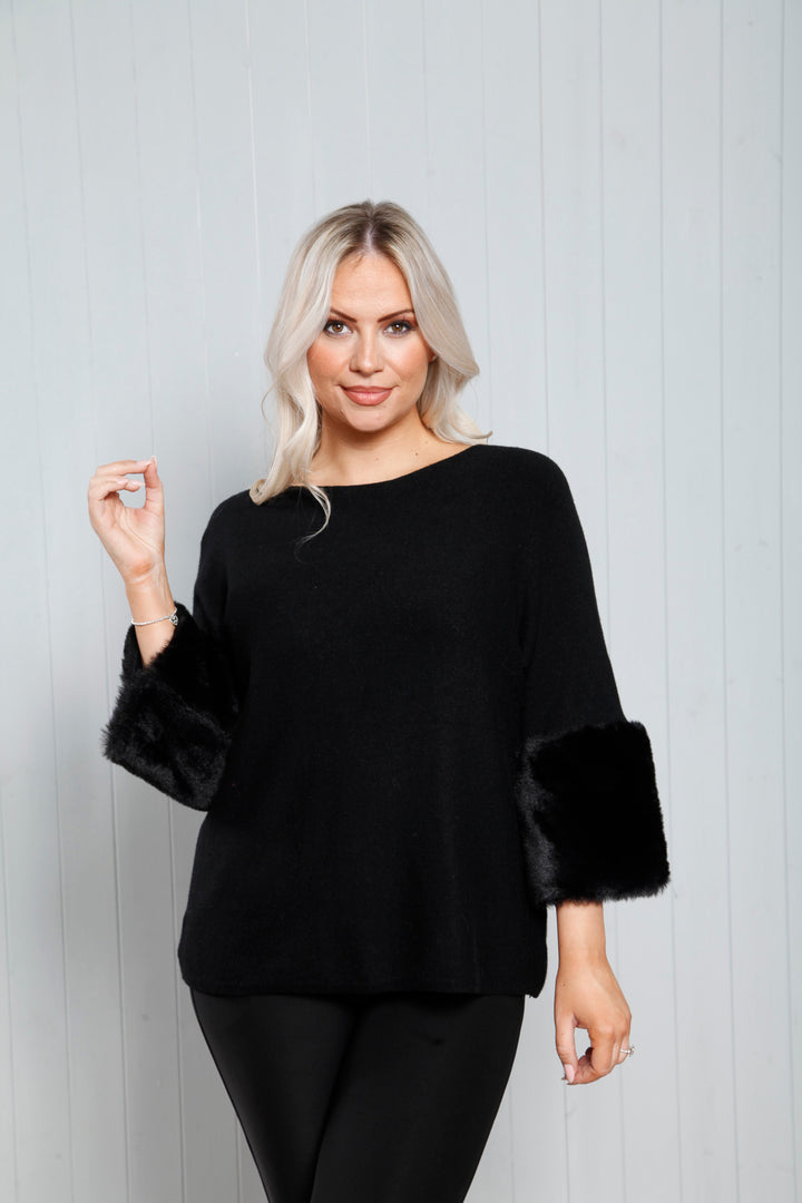 Isabella Rounded Luxe Jumper Black