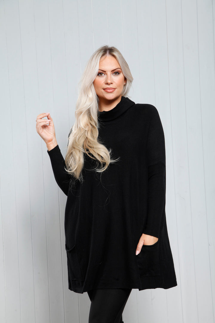 Elara Pocket Jumper Black