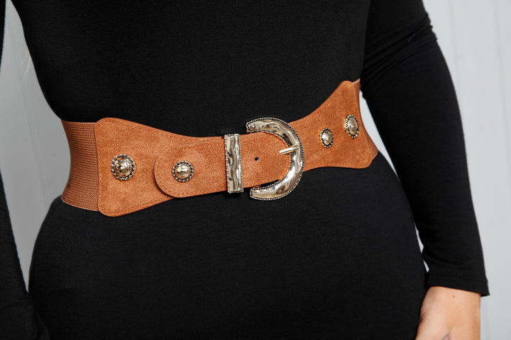 Tamara Stud Belt Tan