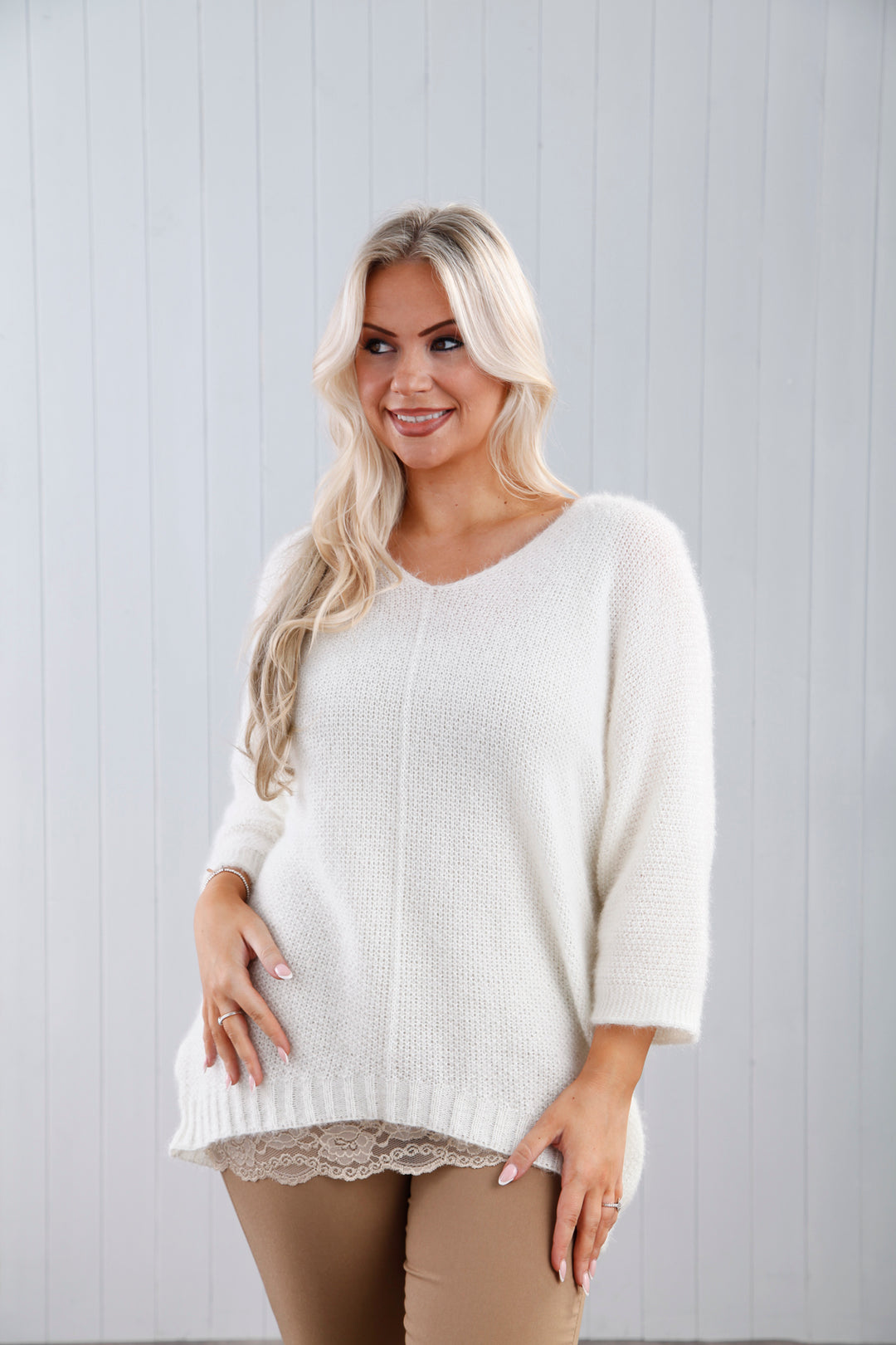 Bryony Brushed Knit Jumper Winter White
