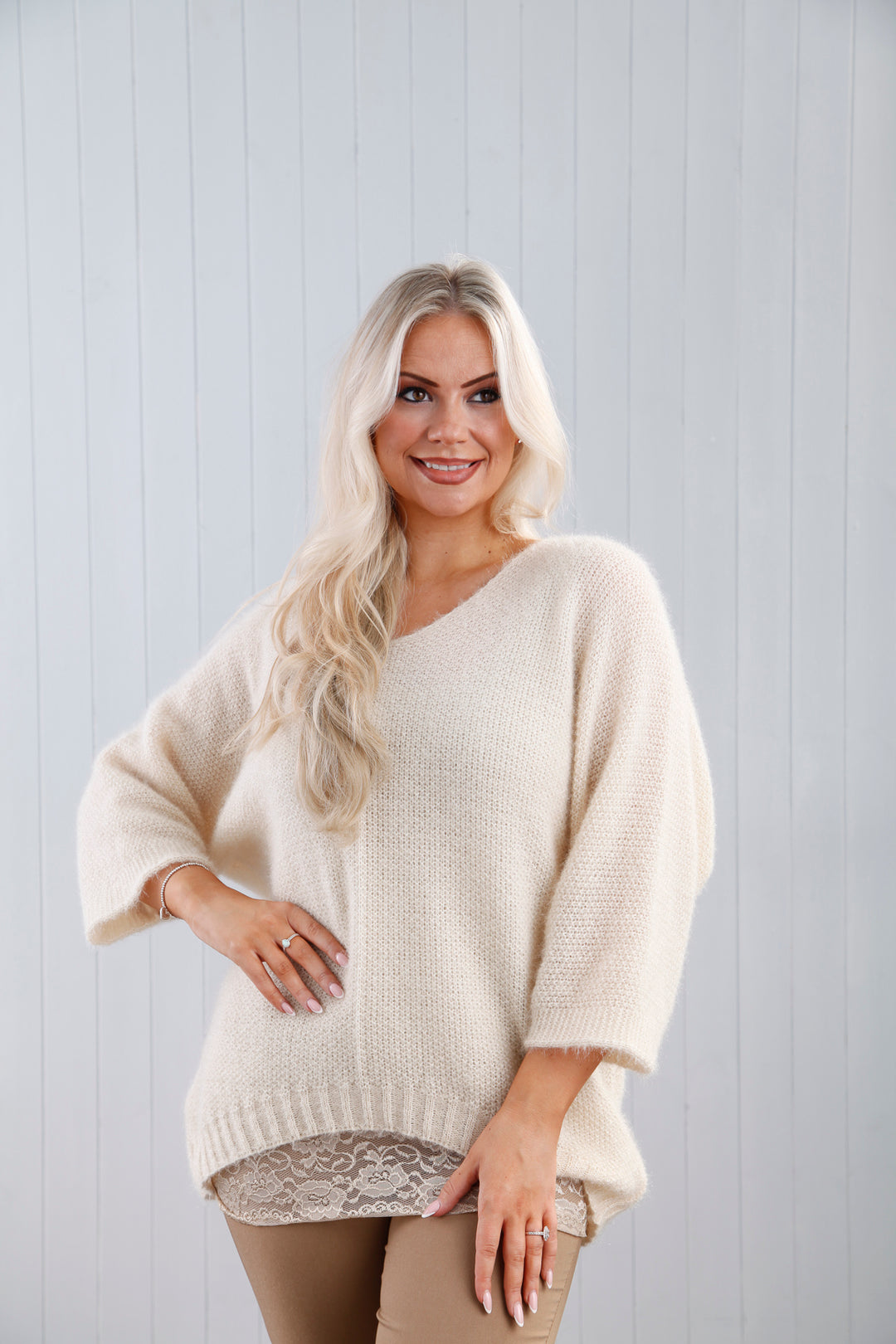 Bryony Brushed Knit Jumper Cream