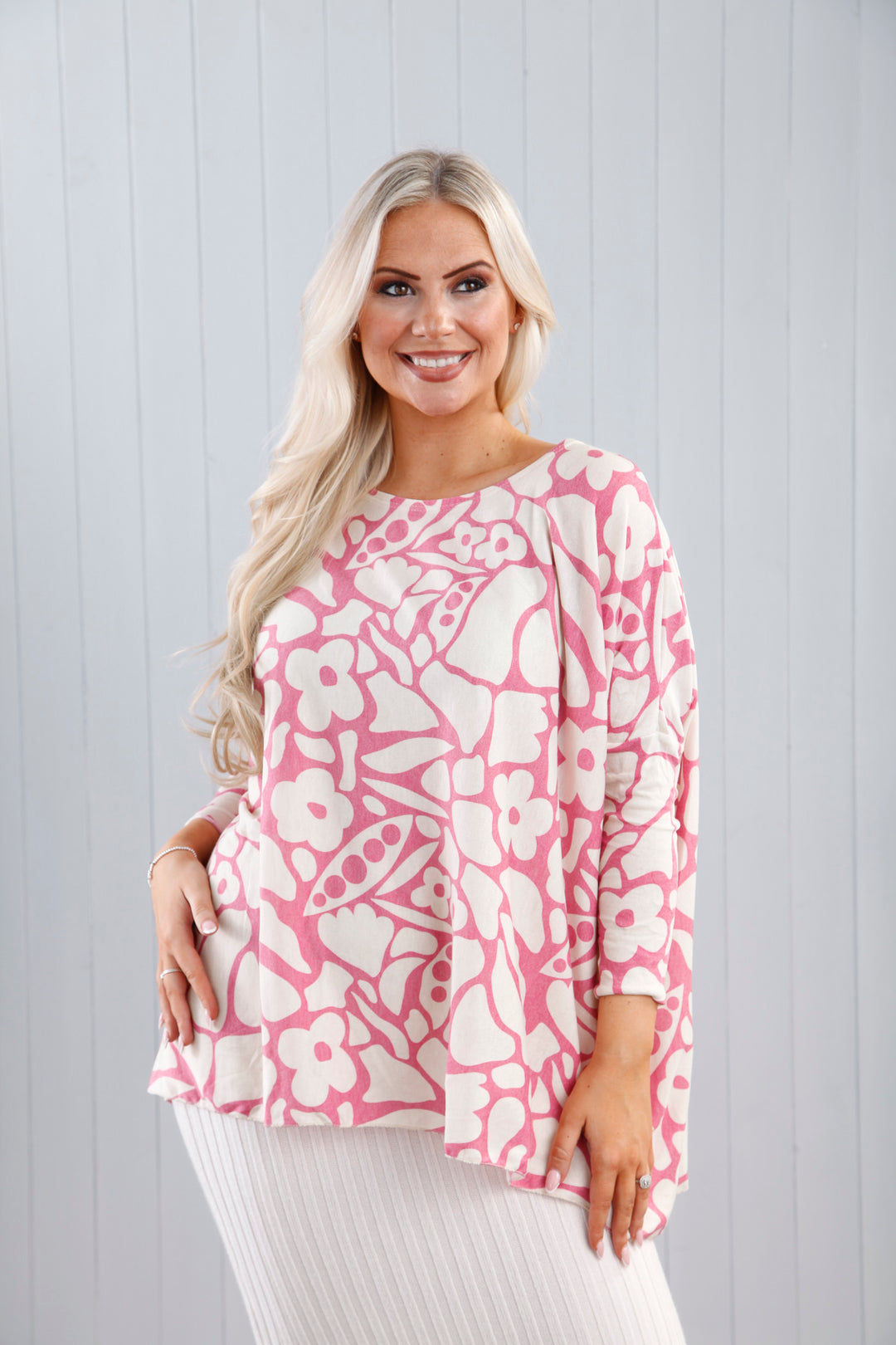 Isabelle Floral Top Candy Pink