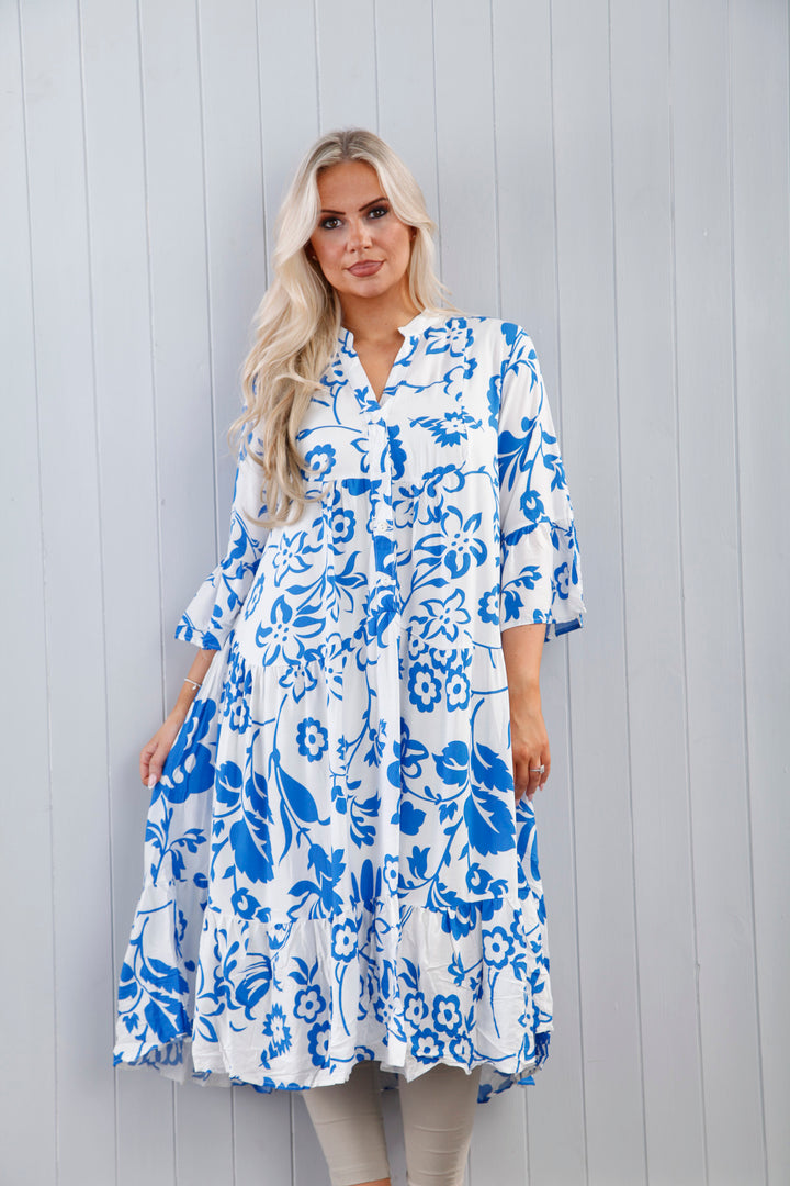 Lorraine Floral Dress Blue