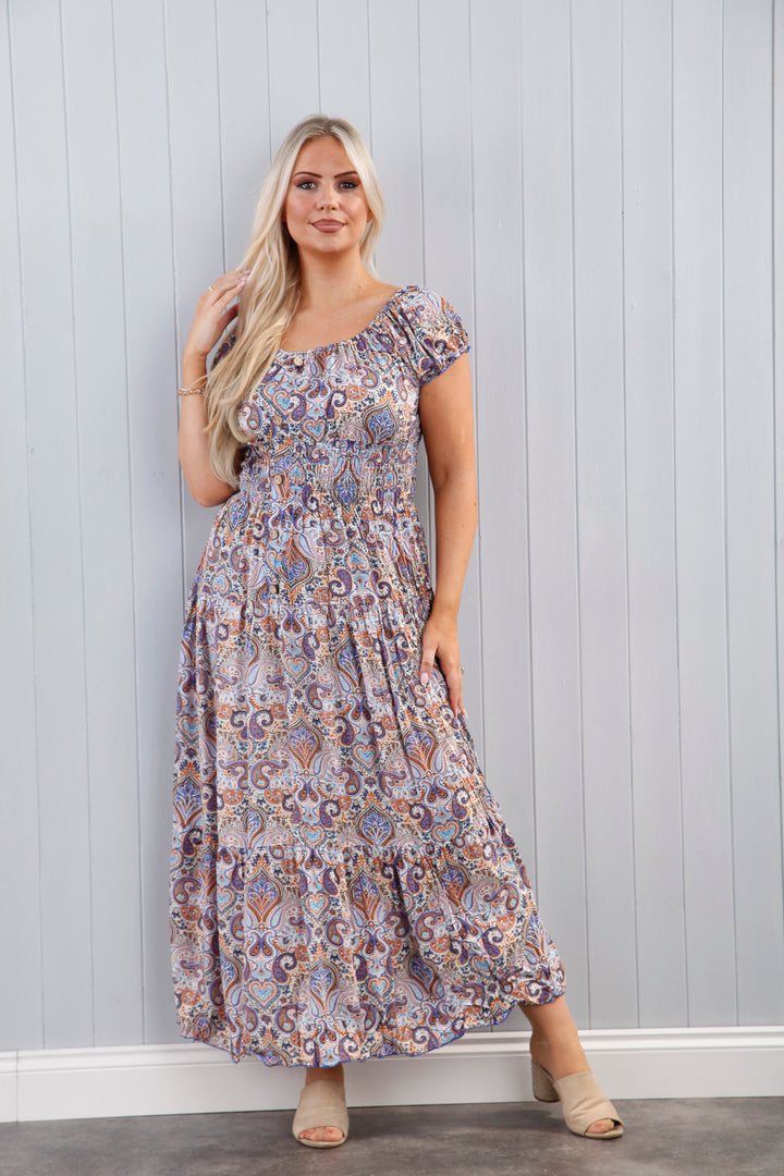 Polly Paisley Dress Blueberry