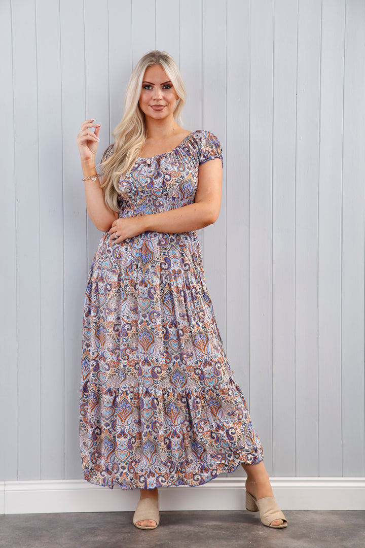 Polly Paisley Dress Blueberry