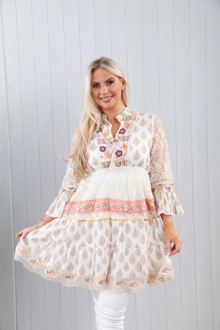 Yasmina Beaded Tunic Coffee