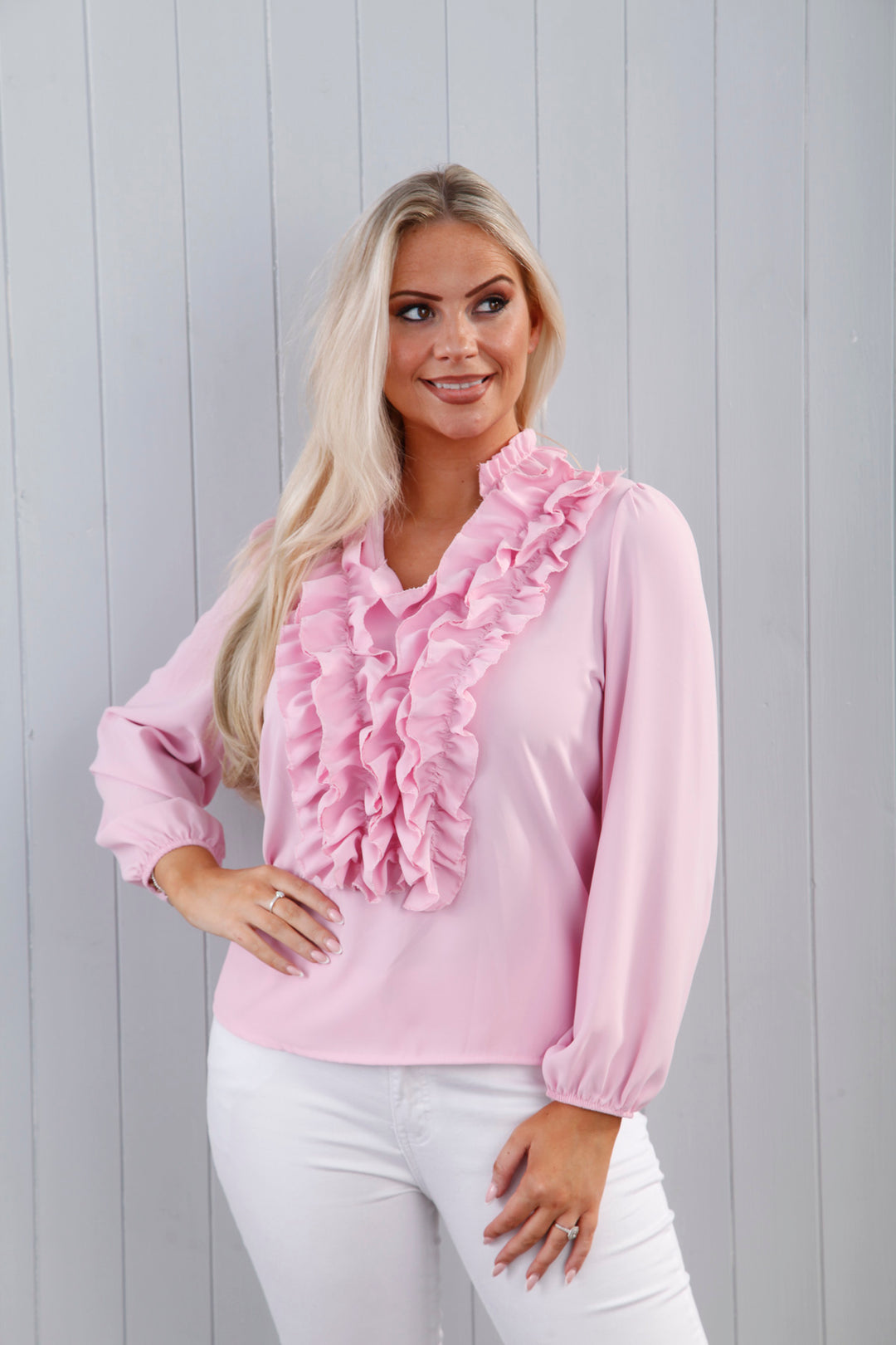 Megan Ruffle Blouse Pink