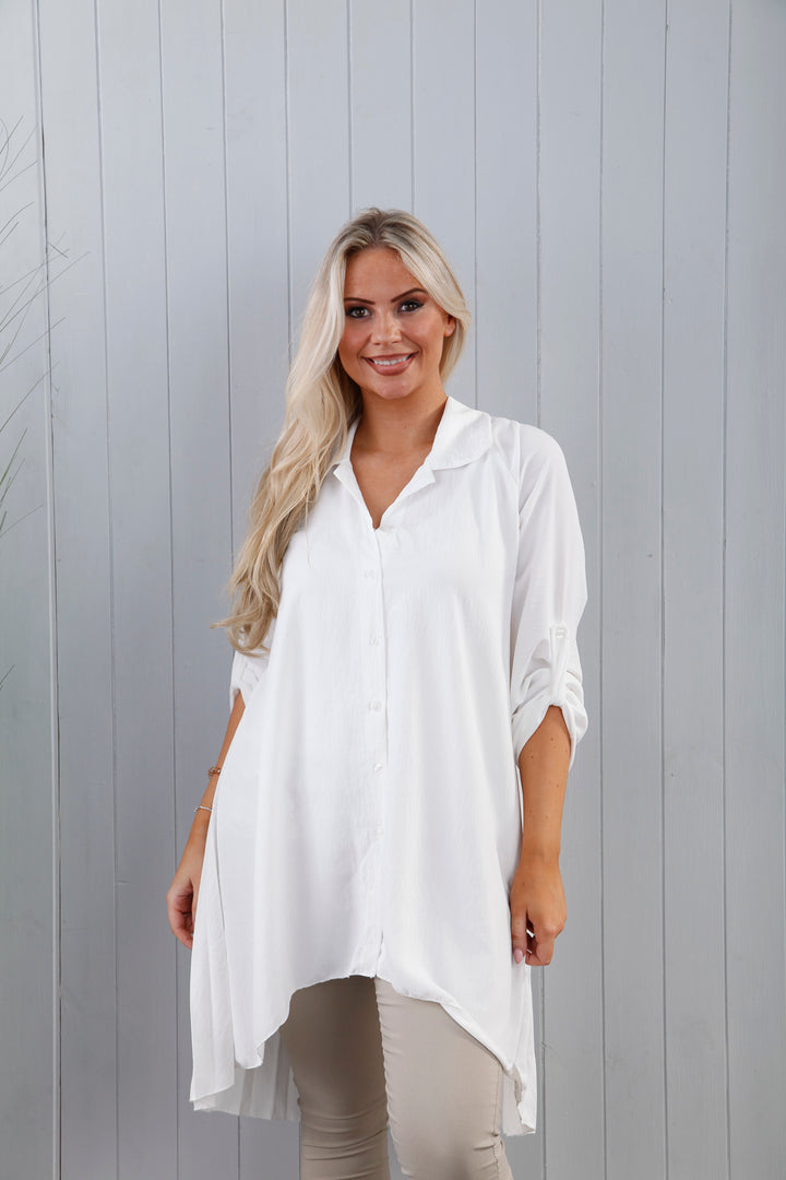 Lucy Pleat Shirt White
