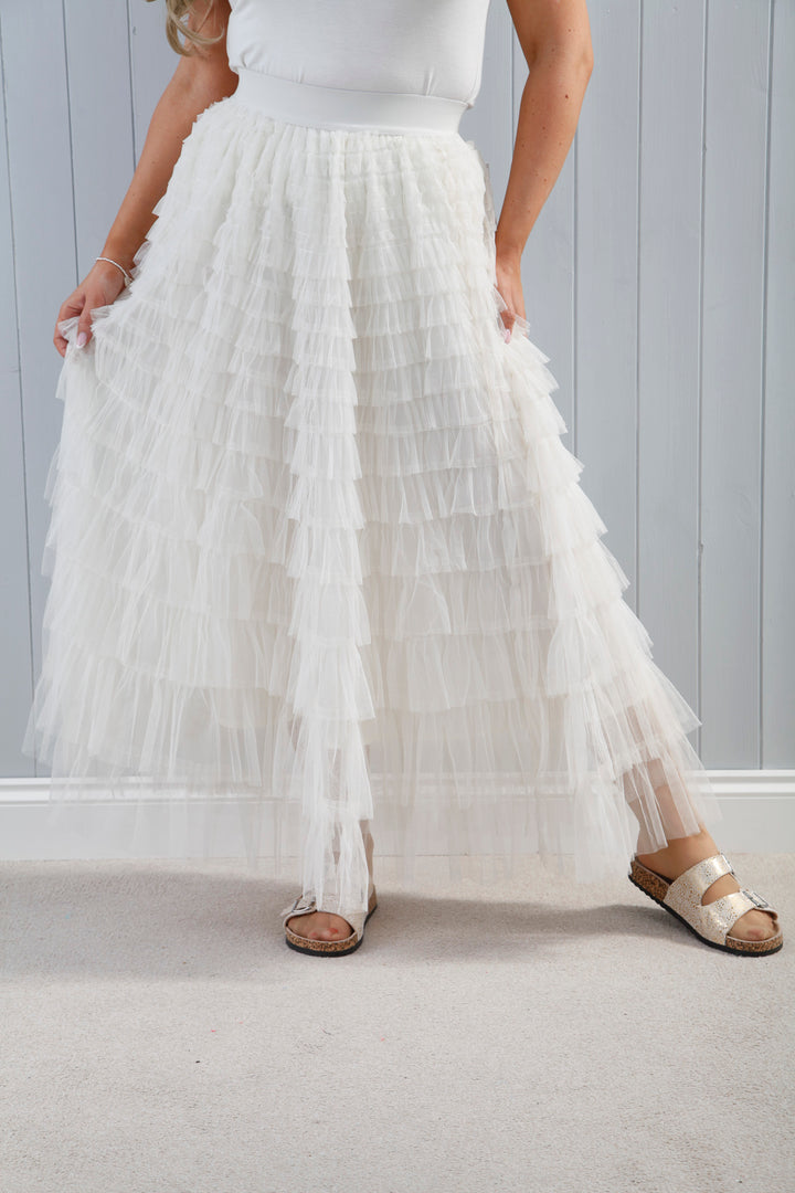 Seraphina Ruffle Skirt Cream