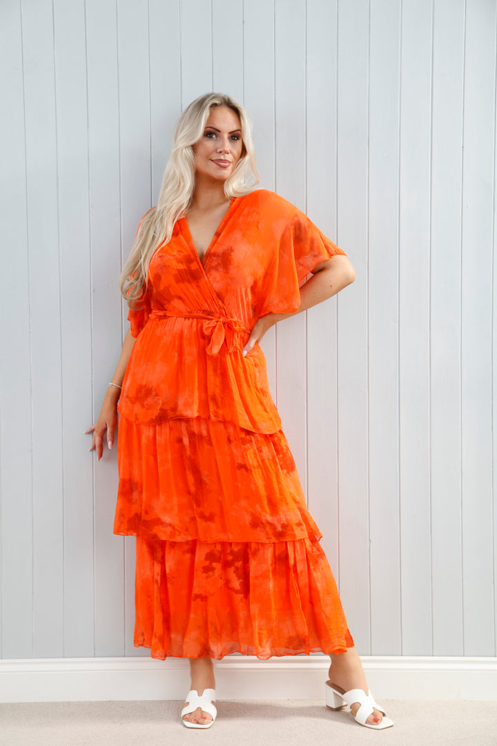 Loretta Tiered Dress Clementine