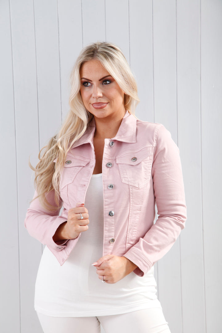 Pink Denim Stretch Jacket