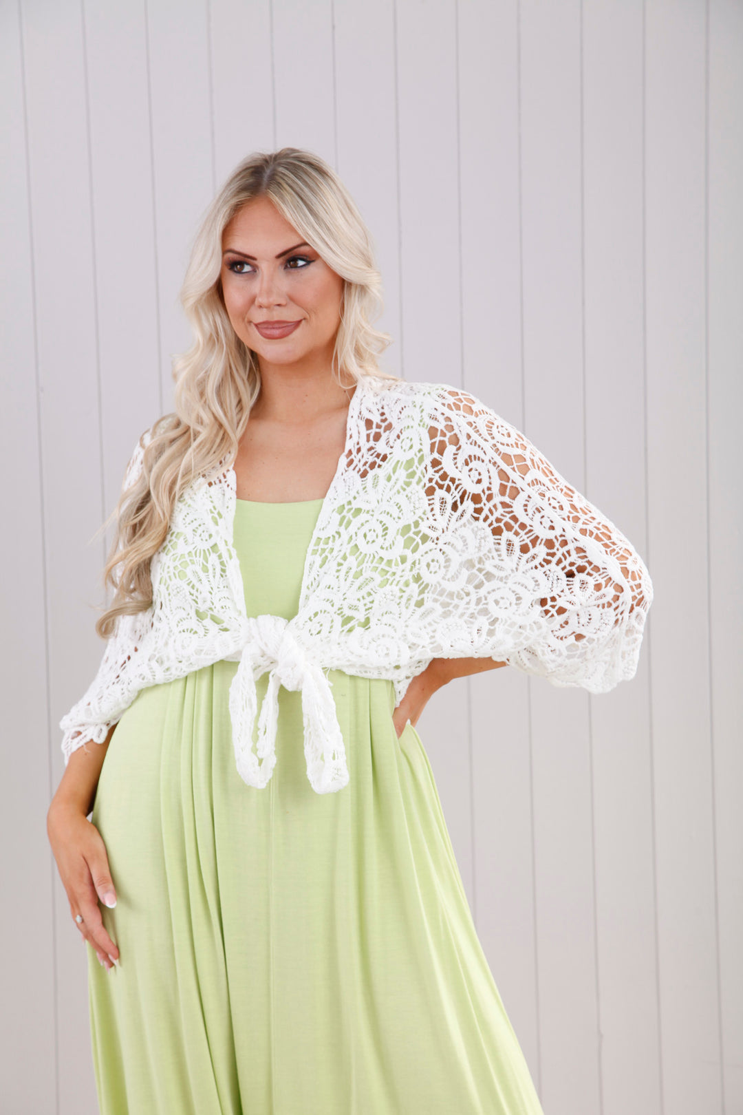 Tilly Tie Shrug White