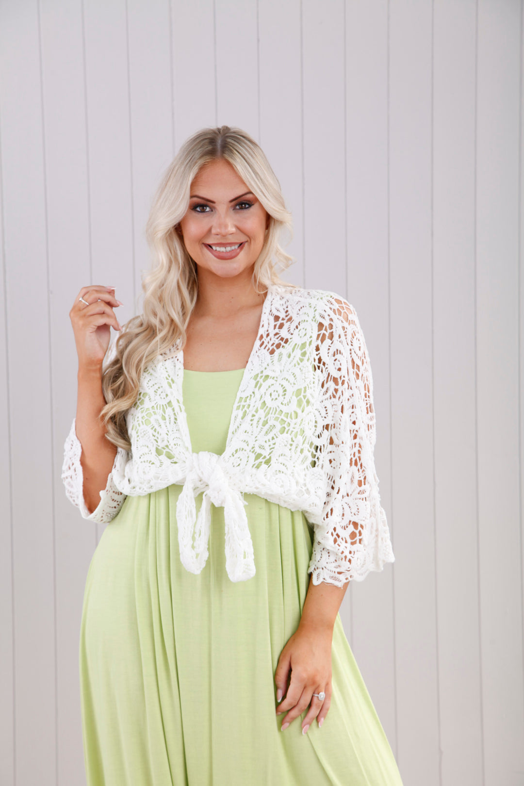Tilly Tie Shrug White