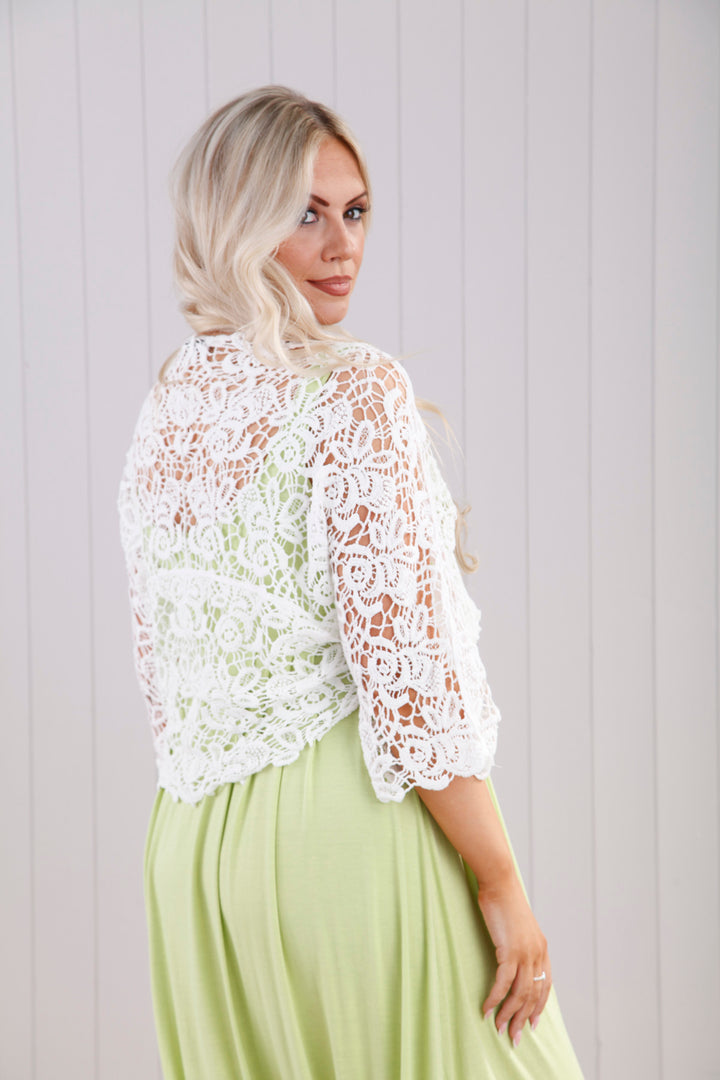 Tilly Tie Shrug White