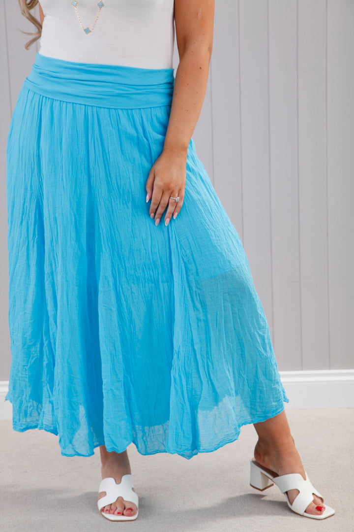 Crinkle Skirt Turquoise