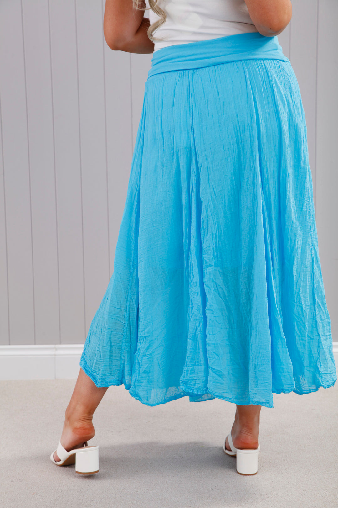 Crinkle Skirt Turquoise