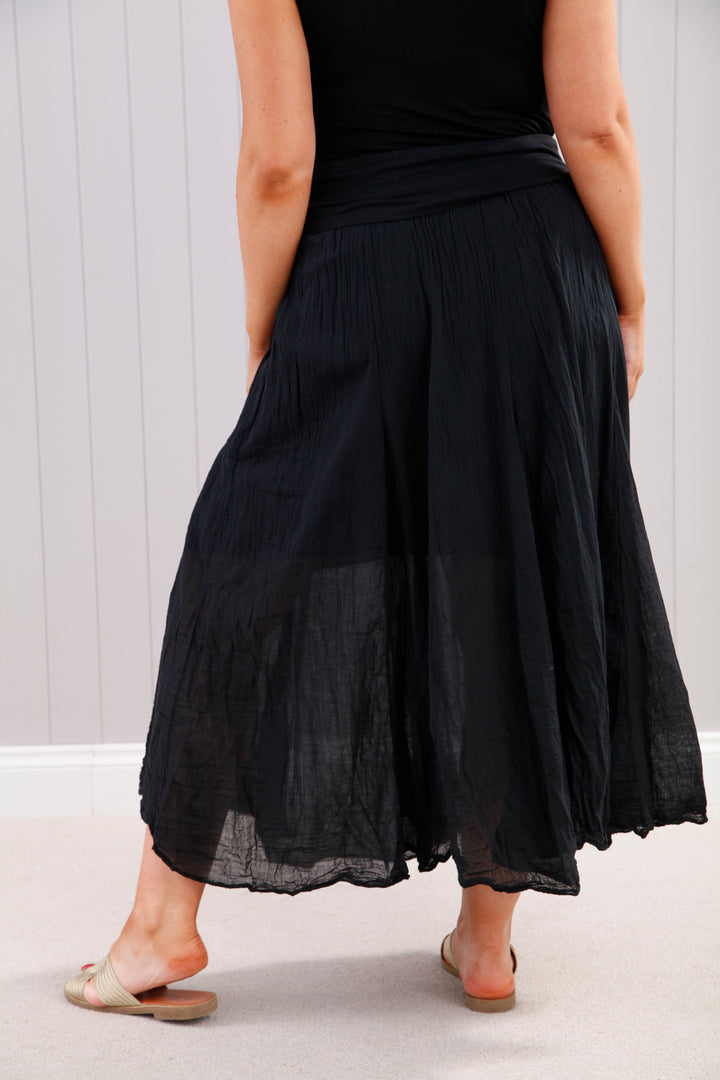 Crinkle Skirt Black