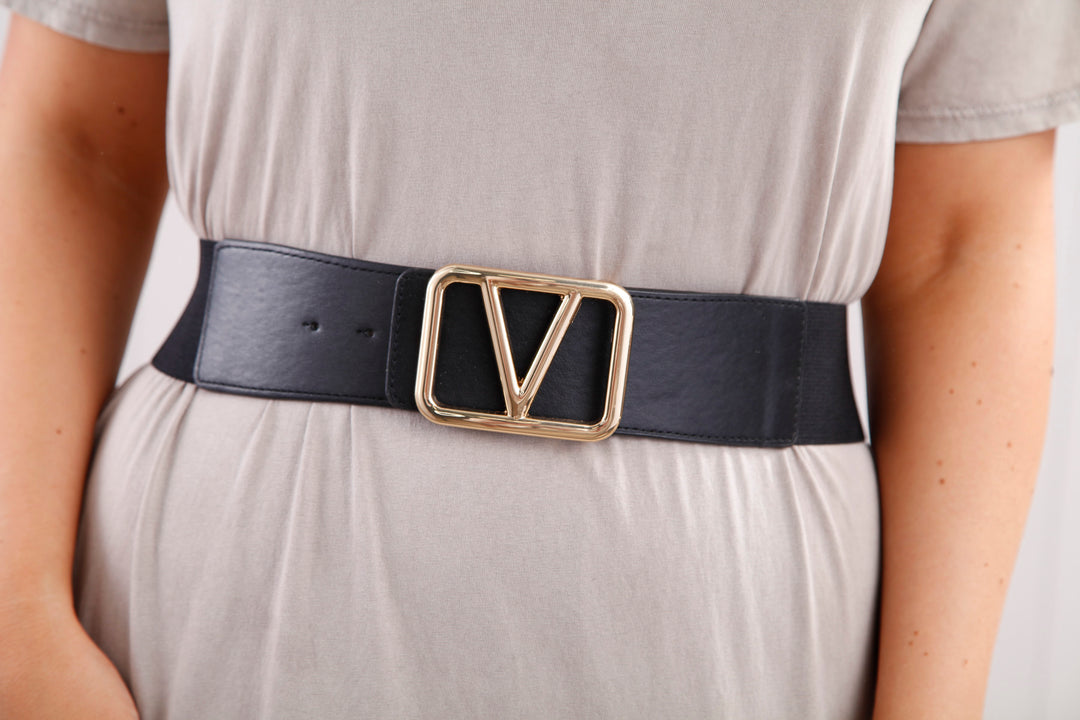 Galentino Stretch Belt Black/Gold