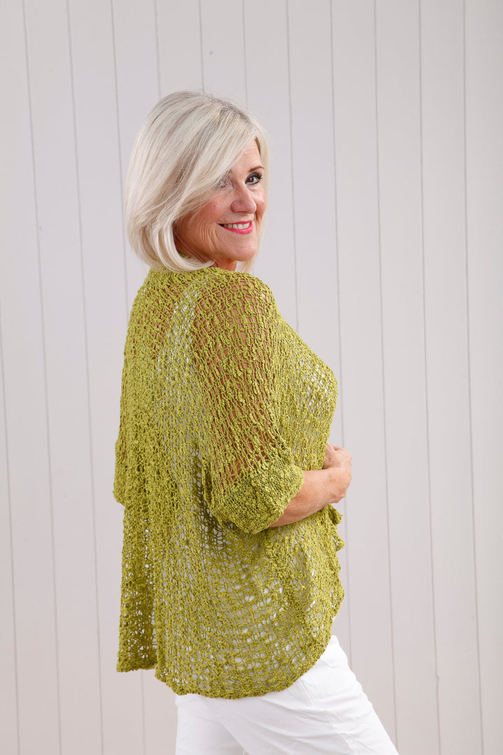 Pippa Popcorn Shrug Cardigan Pistachio