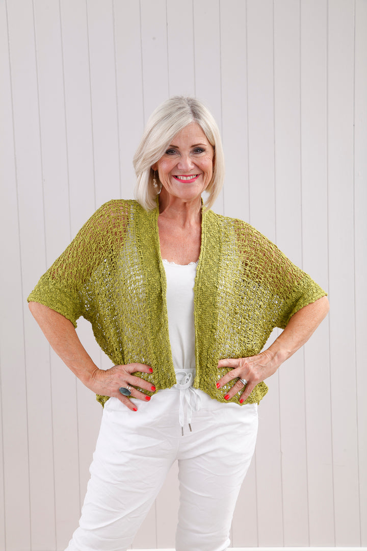 Pippa Popcorn Shrug Cardigan Pistachio