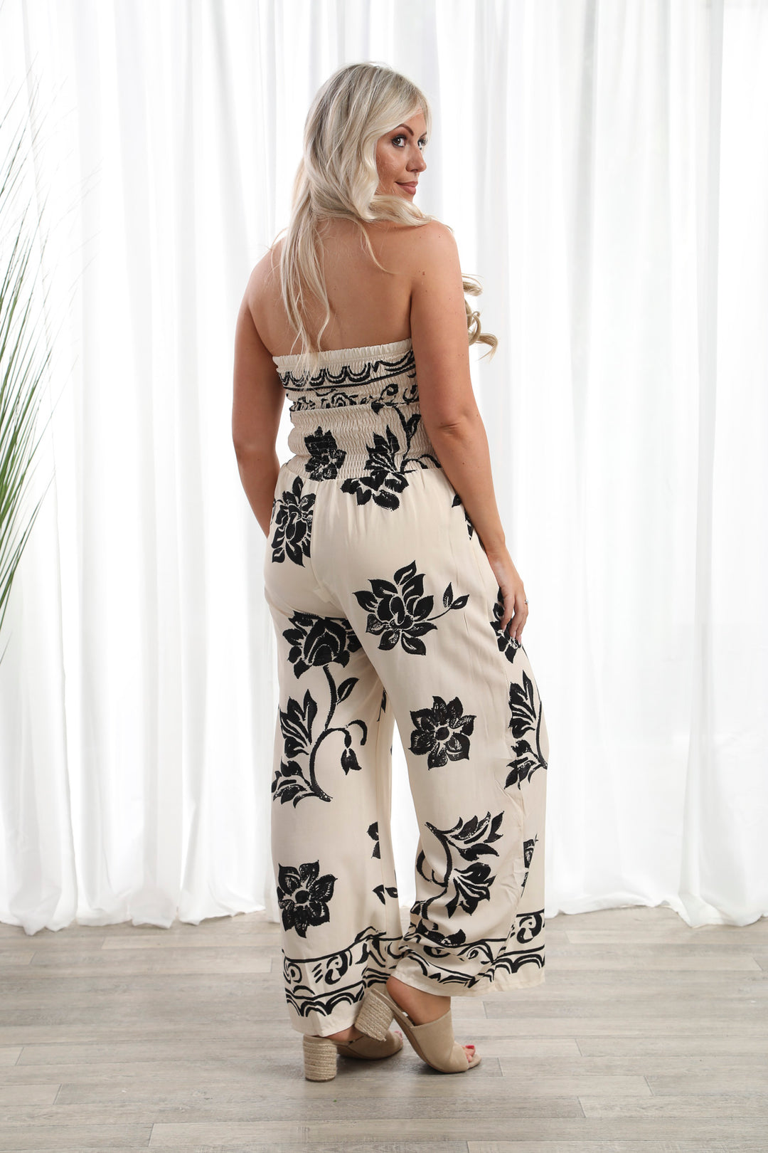 Danya Floral Jumpsuit Cream