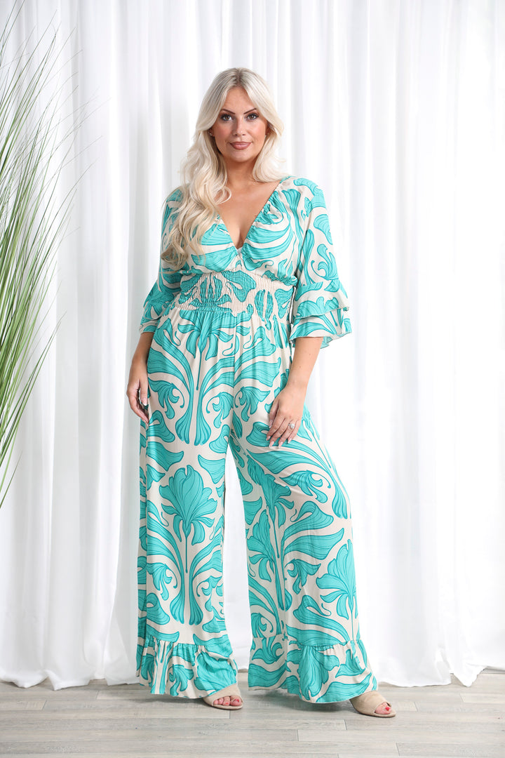 Geranium Jumpsuit Turquoise