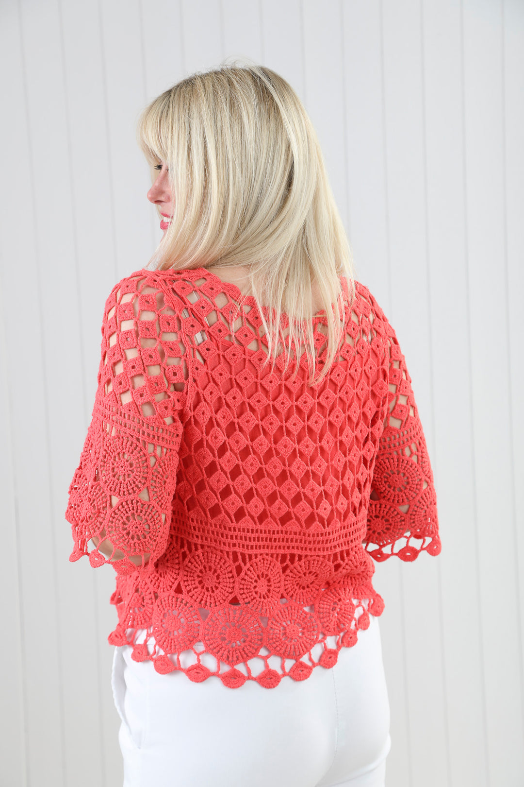 Cressida Crochet Top Coral