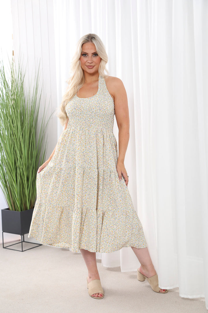 Imogen Floral Dress Lemon