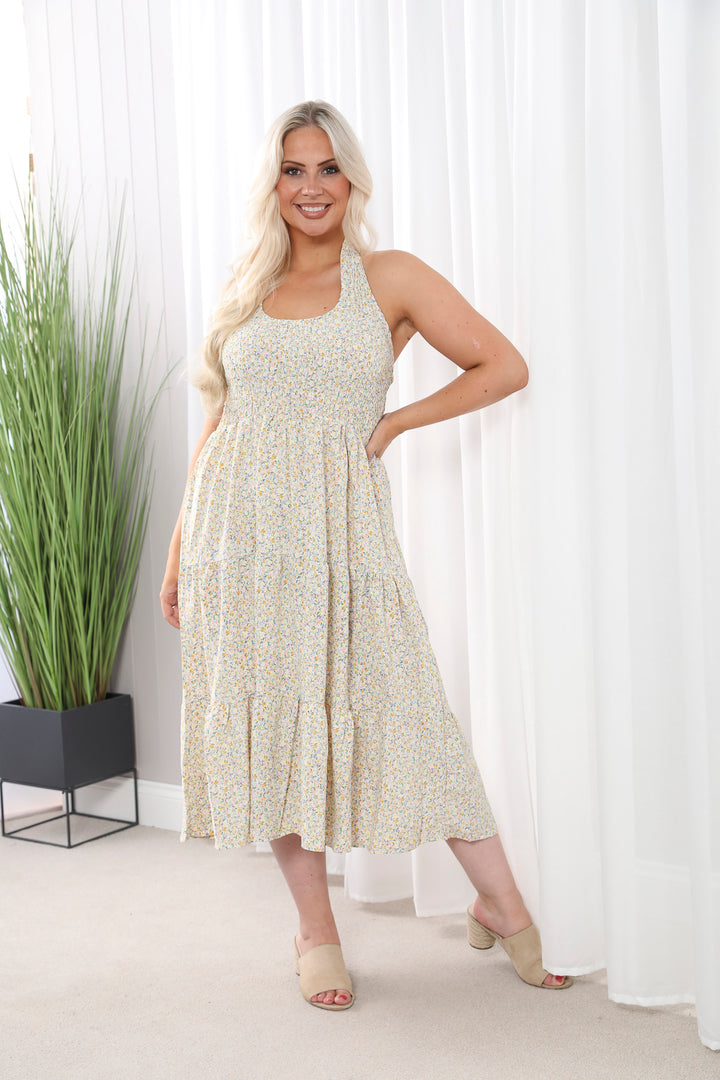 Imogen Floral Dress Lemon
