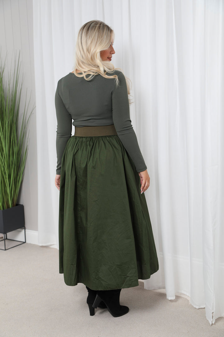 Long sleeve Venus dress Khaki