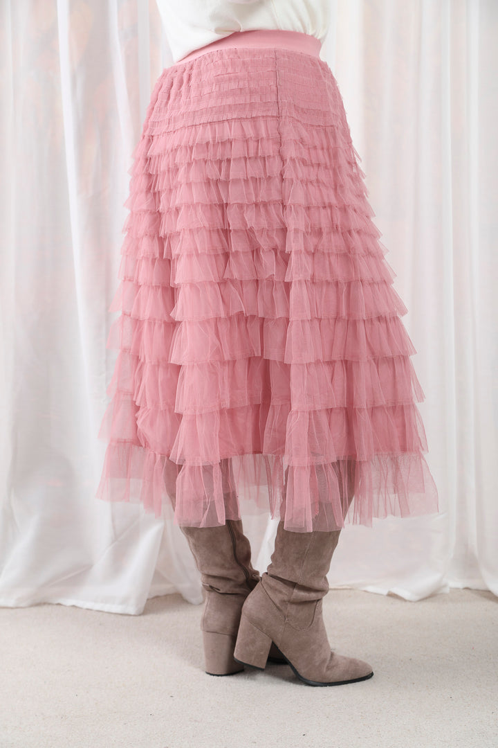 Seraphina Ruffle Skirt Rose Pink