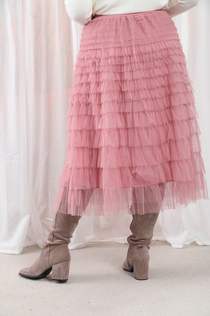 Seraphina Ruffle Skirt Rose Pink