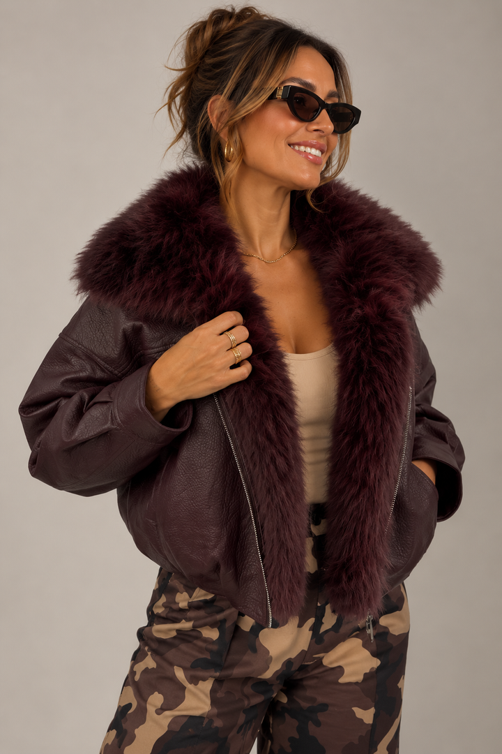 Elektra Luxe Jacket Burgundy