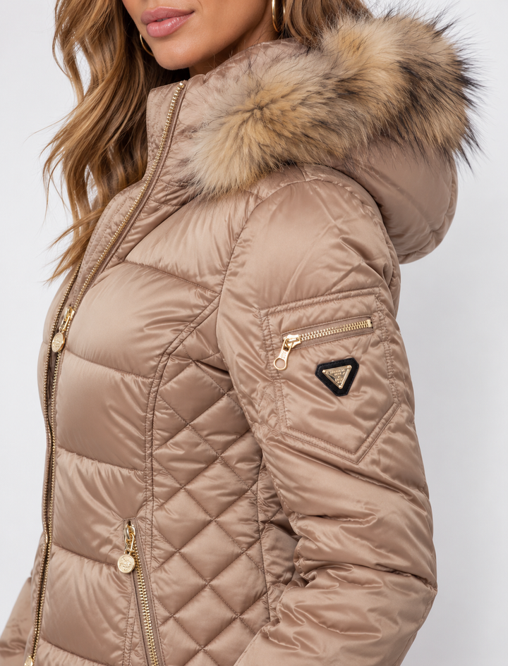 Eclipse Quilted Coat Rose Gold