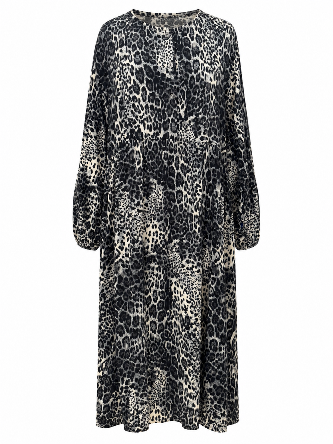 CharlotteLeopard Midi Dress Grey
