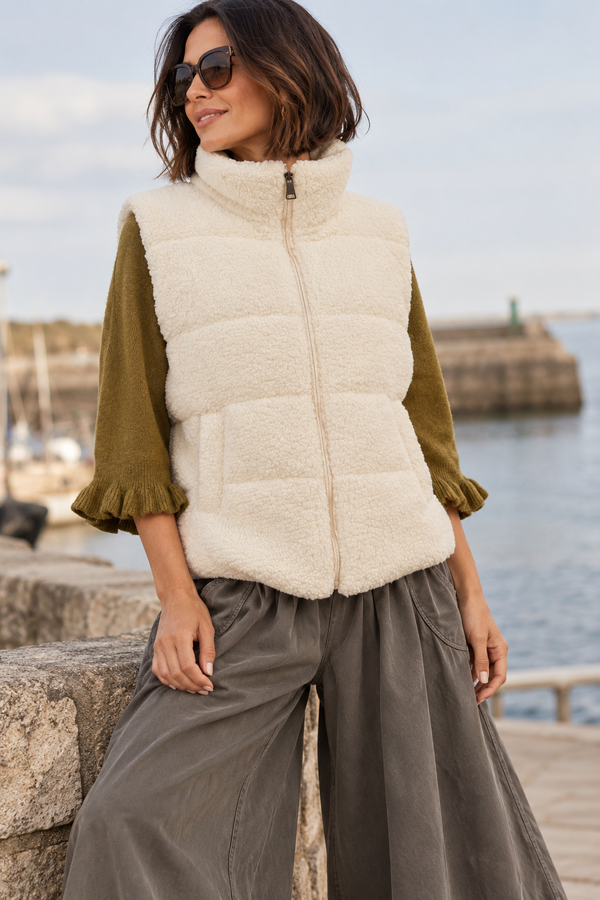 Freya Teddy Gilet Cream