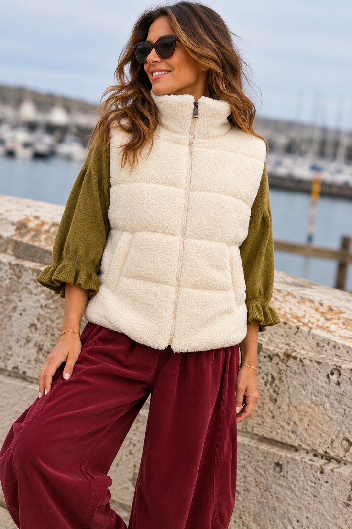 Freya Teddy Gilet Cream