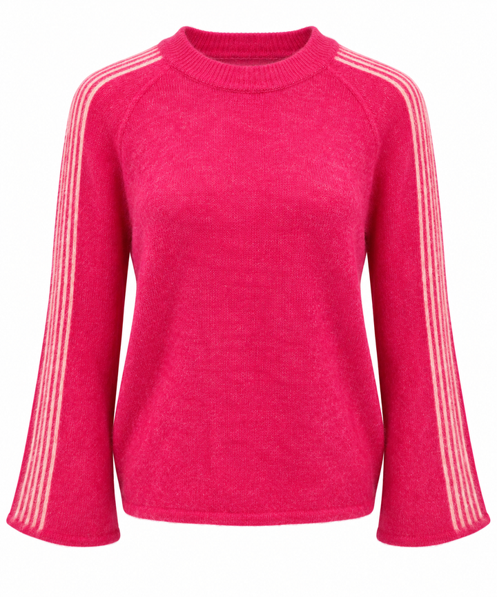Shae Stripe Jumper Fuschsia