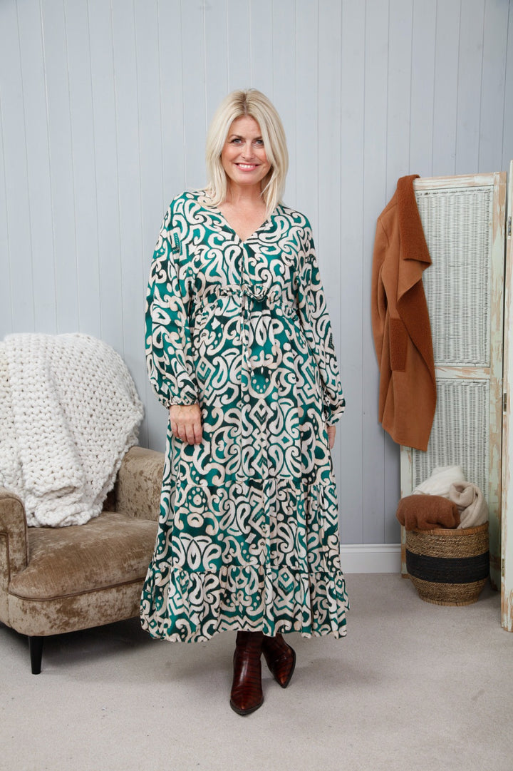 Forest Green Assisi Maxi Dress