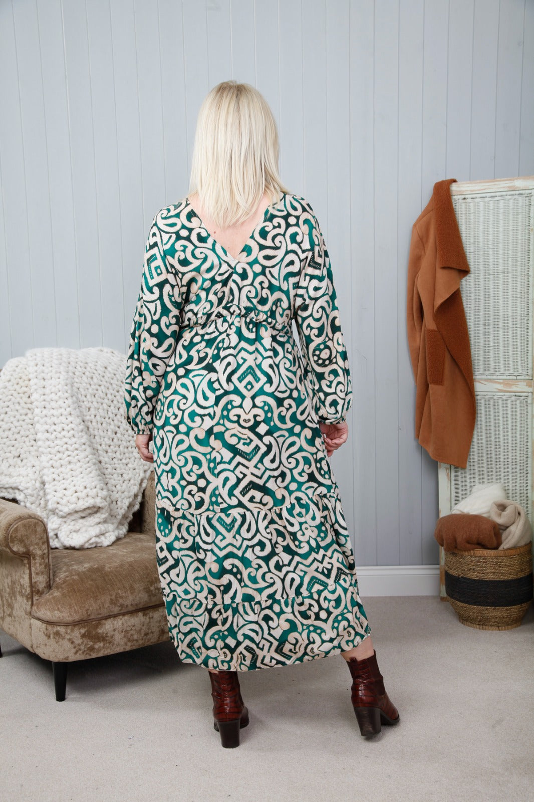 Forest Green Assisi Maxi Dress