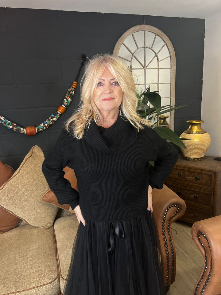 Lavinia Cowl Jumper Black