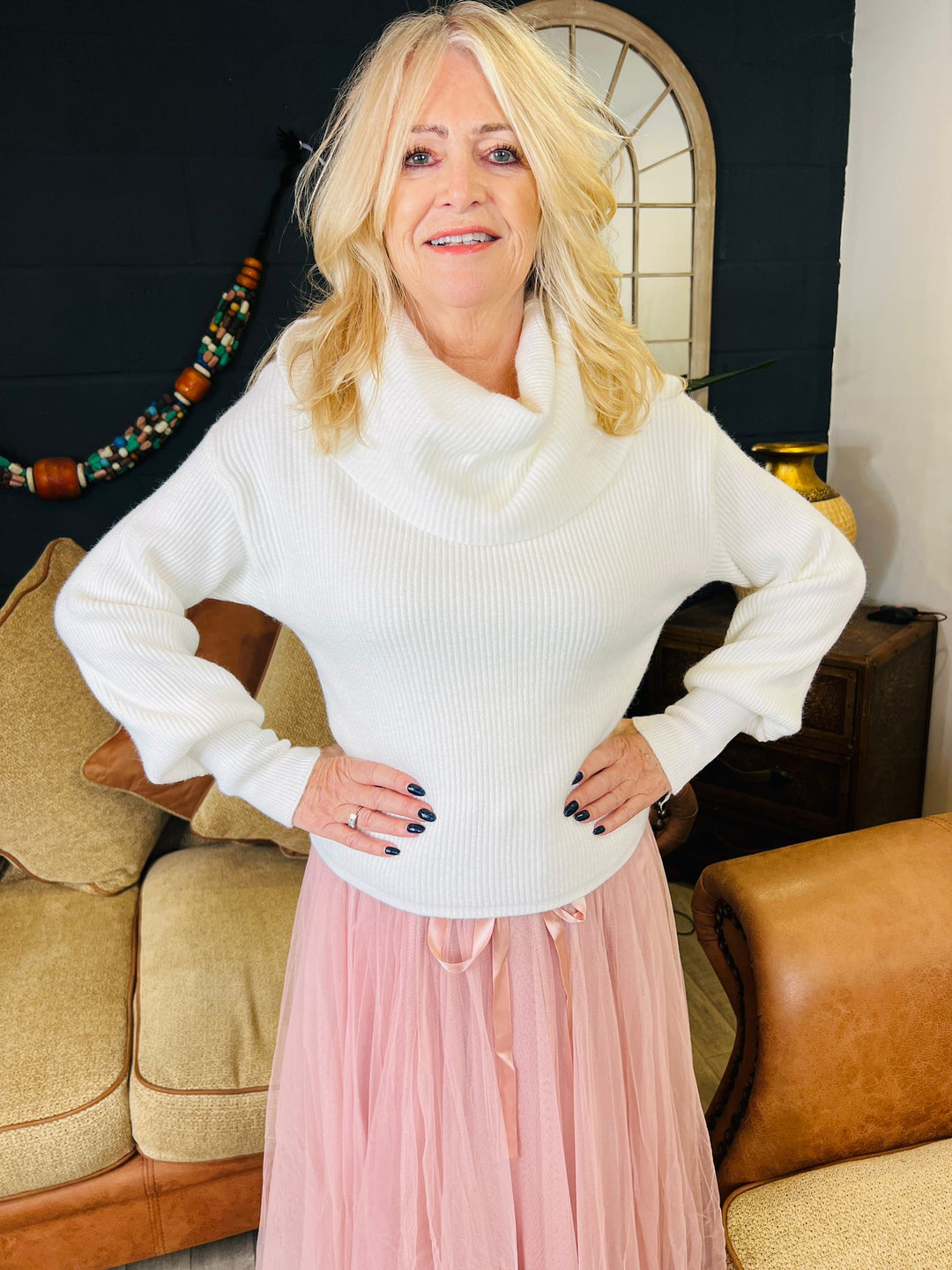 Lavinia Cowl Jumper Cream
