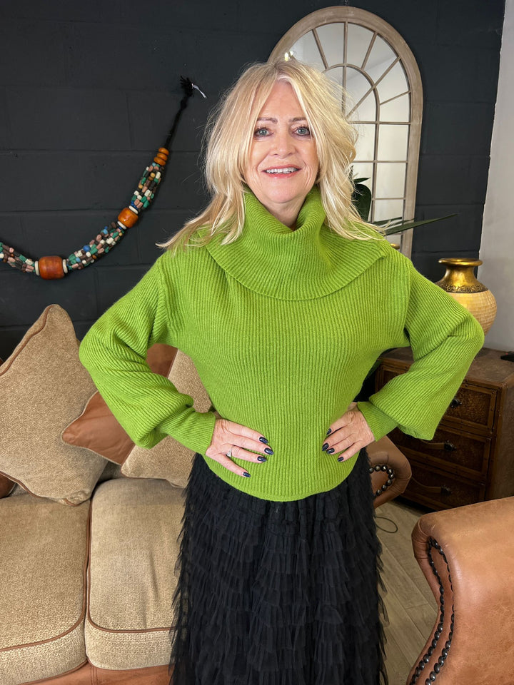 Lavinia Cowl Jumper Apple Green