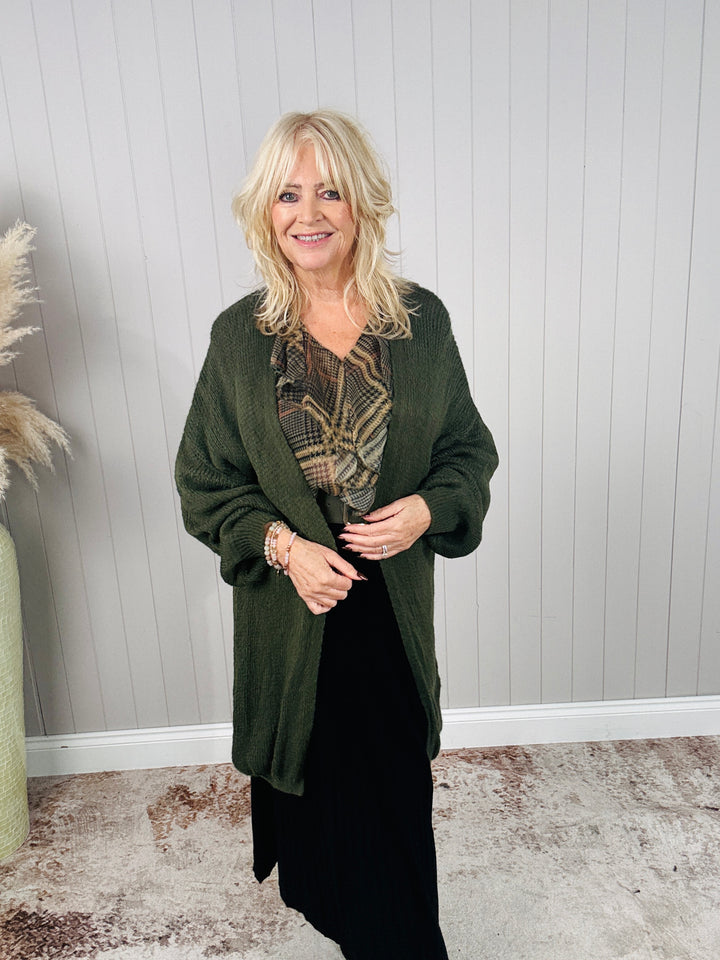 Lucy Longline Cardigan Khaki