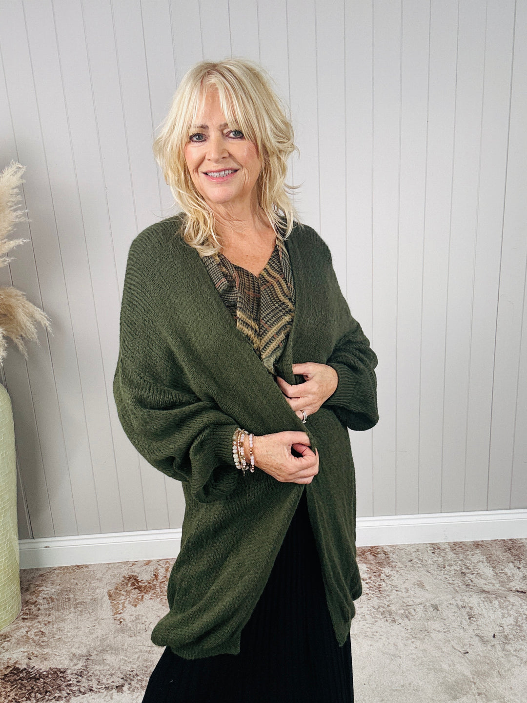 Lucy Longline Cardigan Khaki