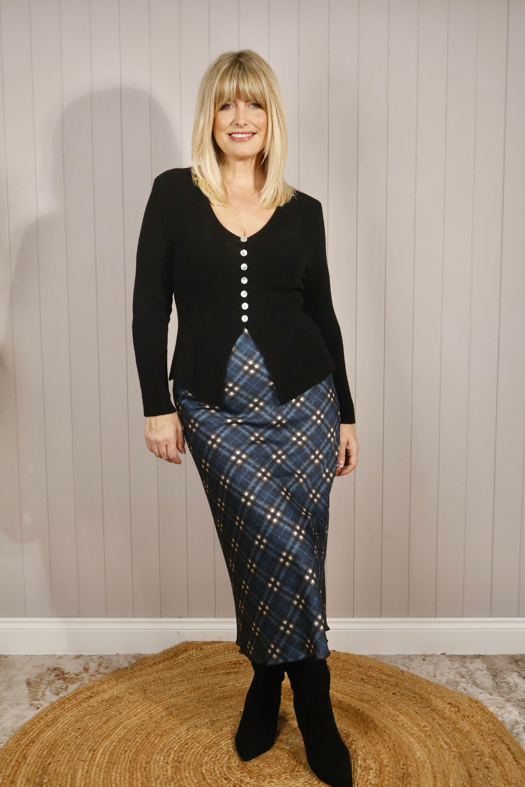 Cassidy Checked Skirt Blue