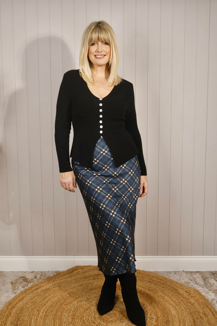 Cassidy Checked Skirt Blue